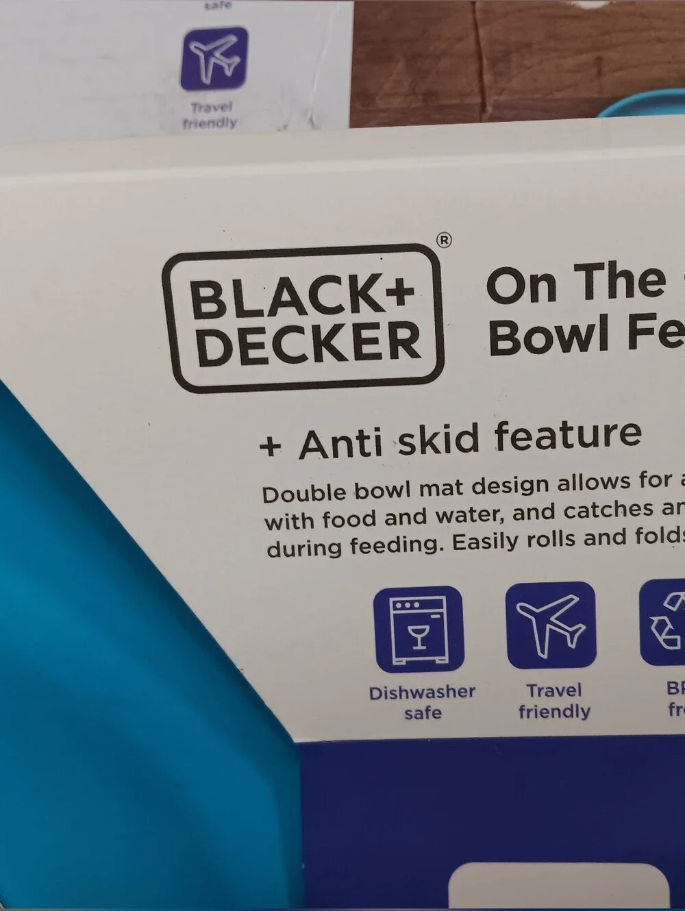 Black & Decker Blue Double Bowl Pet Feeding Mat